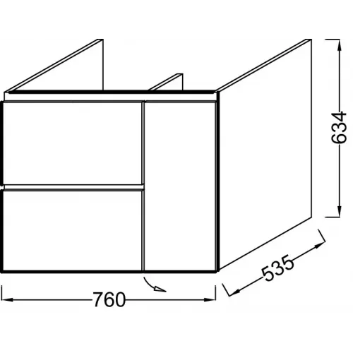 Модуль под раковину Soprano 76х53,5х63,4 см, 2 ящика + 1 дверца, сливовый EB1330-N04 Jacob Delafon