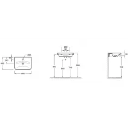 Модуль с раковиной Replay 60 см, серый ясень, подвесной монтаж E4485-00+EB1070-270 Jacob Delafon