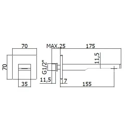 Излив Paffoni Tango ZBOC120CR