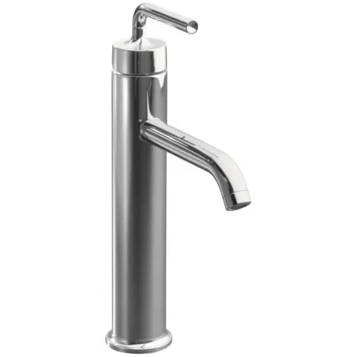 Смеситель для умывальника Purist 297 мм, неповоротный излив, с донным клапаном, термостат E14404-4A-CP Jacob Delafon