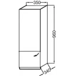 Шкаф Odeon Up 35х34х96 см, серый бетон, левый EB893G-N26 Jacob Delafon
