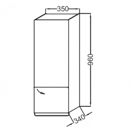 Шкаф Odeon Up 35х34х96 см, медный бетон, 2 полки, ящик, зеркальная дверца, шарниры справа, правый EB893D-N28 Jacob Delafon