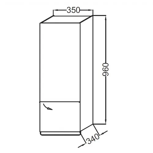 Шкаф Odeon Up 35х34х96 см, медный бетон, 2 полки, ящик, зеркальная дверца, шарниры справа, правый EB893D-N28 Jacob Delafon