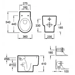 Комплект с инсталляцией Formilia Viragio глянец, с микролифтом E4772-00+596323+622220 Jacob Delafon