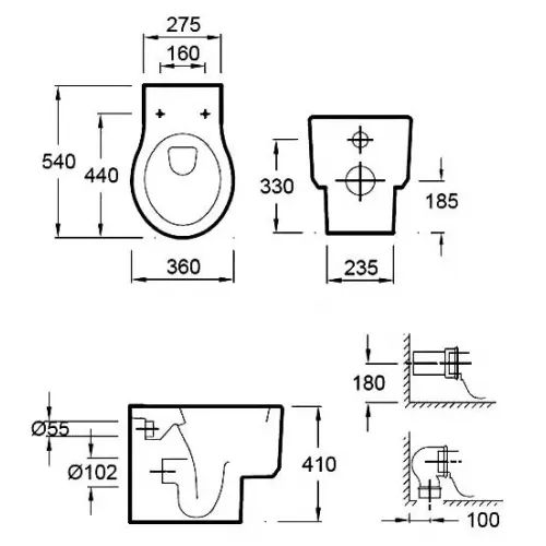 Комплект с инсталляцией Formilia Viragio глянец, с микролифтом E4772-00+596323+622220 Jacob Delafon
