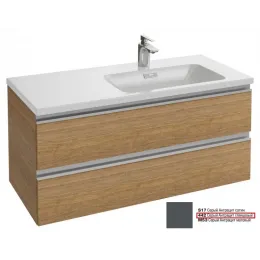 Модуль под раковину Vox 100х45,2х46 см, серый антрацит глянцевый, 2 ящика, встроенные ручки EB2026-RA-442 Jacob Delafon