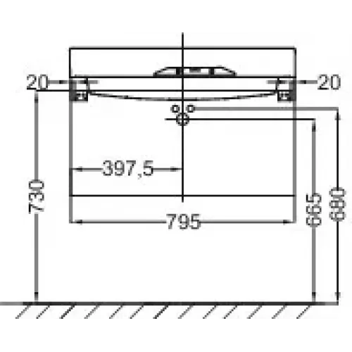 Модуль под раковину Rythmik 79,5х36х42,4 см, ледяной коричневый блестящий, 2 выдвижных ящика с доводчиками EB1302-N23 Jacob Delafon