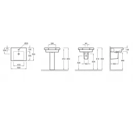 Модуль с раковиной Odeon Up 60 см, черное дерево, 2 выдвижных ящика, с 1 отверстием под смеситель, подвесной монтаж E4778-00+EB878-E15 Jacob Delafon