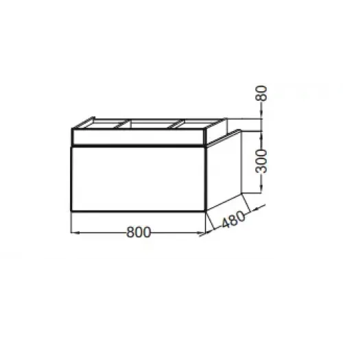 Модуль под раковину Terrace 80х48х38 см, белый блестящий, 2 ящика, система push-to-open EB1186-G1C-G1C Jacob Delafon