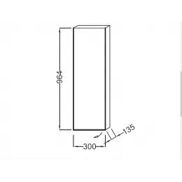 Шкаф Rythmik 30х13,5х96 см, малиновый блестящий, 2 стеклянные полки, 1 фиксированная, 1 дверца, шарниры слева, левый EB1059G-R3 Jacob Delafon