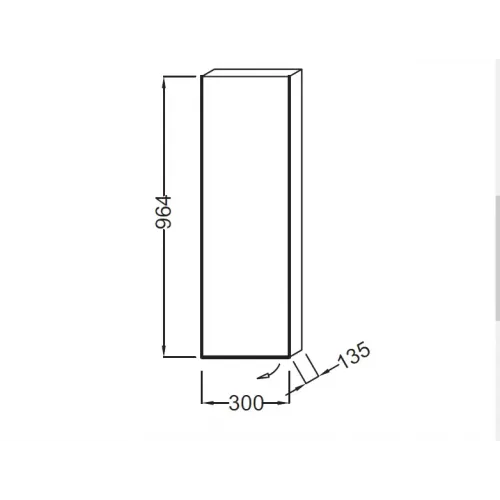 Шкаф Rythmik 30х13,5х96 см, малиновый блестящий, 2 стеклянные полки, 1 фиксированная, 1 дверца, шарниры слева, левый EB1059G-R3 Jacob Delafon