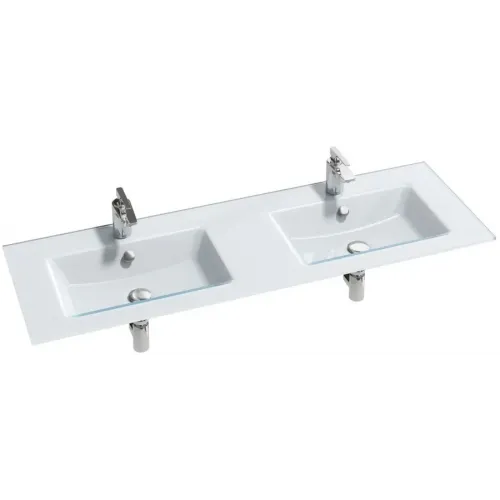 Модуль с раковиной Vox 140 см, белый блестящий, изогнутые ручки, подвесной монтаж EB2100-DD1+EB2070-R1-G1C Jacob Delafon