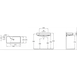 Подвесная раковина Formilia Rythmik 80х37х8,5 см, одно отверстие для смесителя, санфарфор EXP112-00 Jacob Delafon
