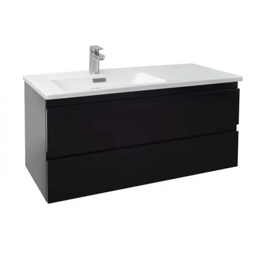 Модуль под раковину Madeleine 99,8х46,2х45,2 см, 2 ящика, встроенные ручки, черный глянцевый, для левосторонней раковины EB2054-J52 Jacob Delafon