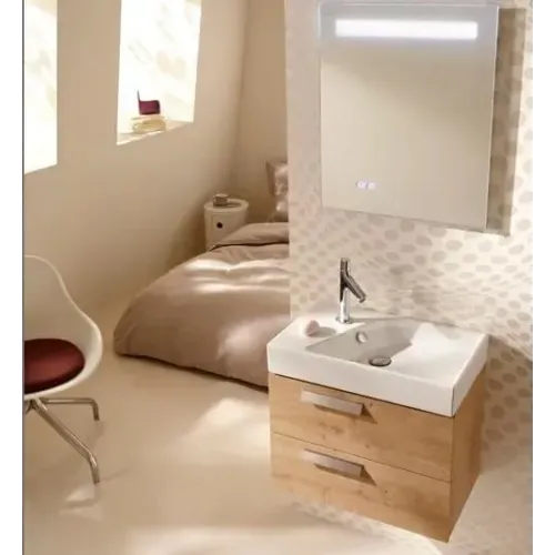 Комплект мебели для ванной Formilia Rythmik 60 см, квебекский дуб, с подсветкой, подвесной монтаж EXQ112-Z-00+EB1411-NF+EB1301-E10 Jacob Delafon