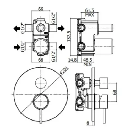 Смеситель для душа Paffoni Light LIG018ST