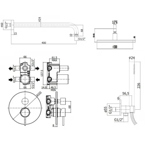 Комплект смесителей PAFFONI Light KITLIG018BOKING