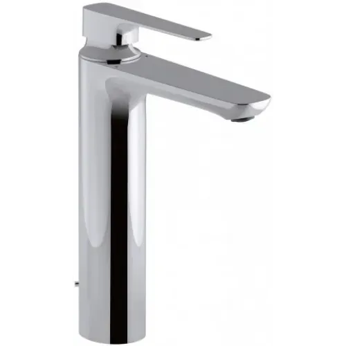 Высокий смеситель на столешницу Aleo+ 21,2 см, неповоротный излив, с донным клапаном E72337-CP Jacob Delafon