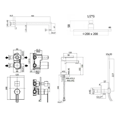 Комплект смесителей PAFFONI Ringo KITRIN018NO071