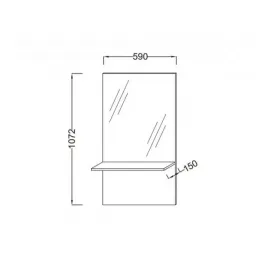 Зеркало Struktura 59х107,2 см, высокое, с полкой, розовое дерево EB1212-E13 Jacob Delafon