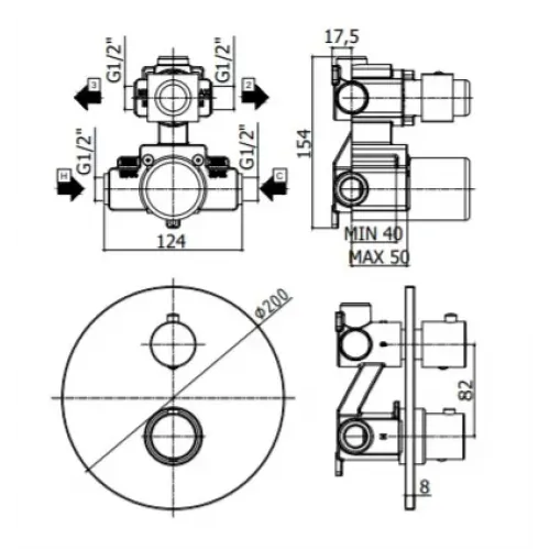 Смеситель для душа Paffoni Light LIQ018HG