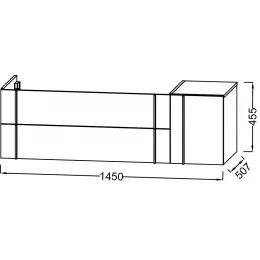 Модуль под раковину Nouvelle Vague 145х50,7х45,5 см, 2 ящика+1 ящик, розетка, аквамарин сатин EB3037RU-S50 Jacob Delafon