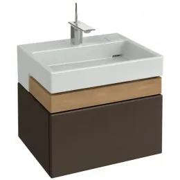 Модуль с раковиной Terrace 60 см, серый антрацит блестящий, 2 выдвижных ящика, с подсветкой, подвесной монтаж, система push-to-open EXE9112-00+EB1185-442 Jacob Delafon