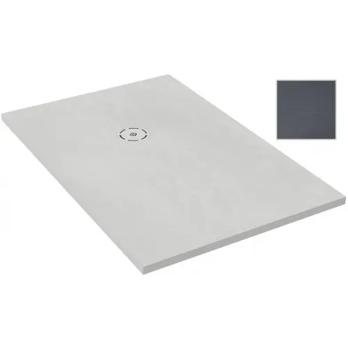 Поддон Singulier 140х80х3 см, серый сланец, матовый, антискользящее покрытие, прямоугольный, Neoroc E67015-NAD Jacob Delafon