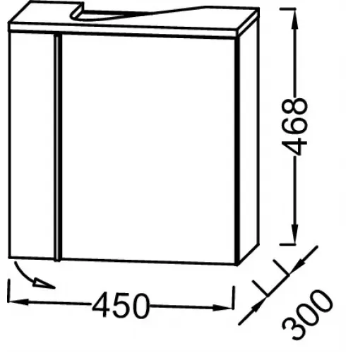 Модуль под раковину Nouvelle Vague 45х30х46,8 см, серый антрацит сатин, шарниры справа, 1 полка EB3045D-S17 Jacob Delafon