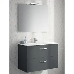 Комплект мебели для ванной Ola 60 см, с 2 ящиками, серый антрацит, подвесной монтаж EXS112-00+EB390-N14+EB1080-RU Jacob Delafon