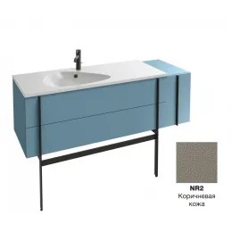 Модуль под раковину Nouvelle Vague 145х51х45,5 см, коричневая кожа, 2 ящика + 1 боковой EB3038-NR2 Jacob Delafon