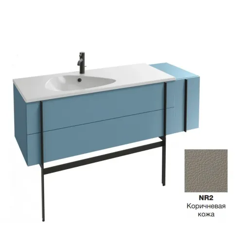 Модуль под раковину Nouvelle Vague 145х51х45,5 см, коричневая кожа, 2 ящика + 1 боковой EB3038-NR2 Jacob Delafon