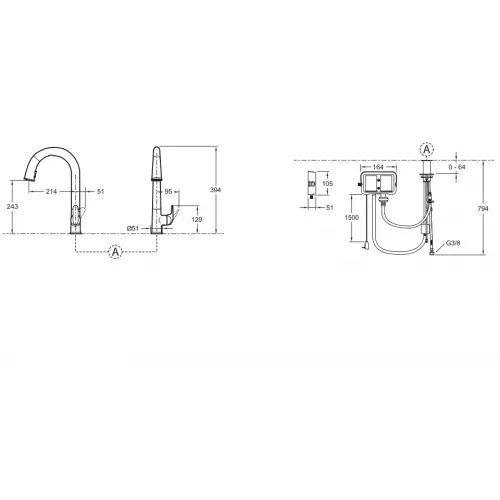 Сенсорный смеситель для кухни Sensate матовая сталь, питание от сети E72218-B7-VS Jacob Delafon
