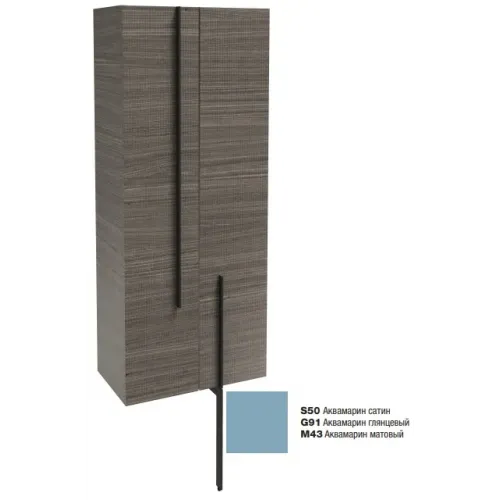 Шкаф-колонна Nouvelle Vague 60х34х147 см, 1 ящик, 3 полки, аквамарин сатин, подвесной монтаж EB3046-S50 Jacob Delafon