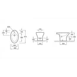 Биде Presqu'ile 38х61,5 см, напольное, без крышки E1348-00 Jacob Delafon
