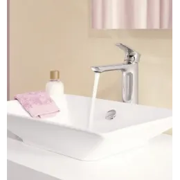 Высокий смеситель на столешницу Aleo 21,2 см, неповоротный излив, без донного клапана E72299-4-CP Jacob Delafon