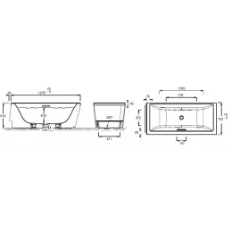 Акриловая ванна Evok 170х75 см, отдельностоящая C18343K-00 Jacob Delafon