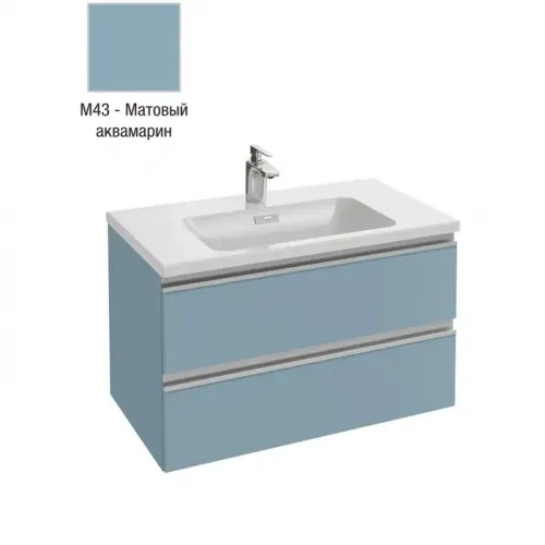 Модуль с раковиной Vox 80 см, нежный аквамарин, 2 выдвижных ящика, 1 отверстие для смесителя, подвесной монтаж EB2104-DD1+EB2028-RA-M43 Jacob Delafon