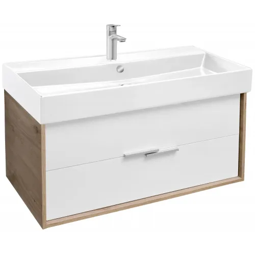 Модуль под раковину Vivienne 99,9х45,2х45,2 см, 2 ящика, корпус дуб давос натуральный/ фасад белый глянцевый EB1668-E75-J5 Jacob Delafon