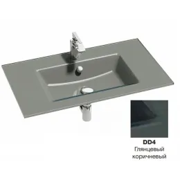 Мебельная раковина Vox 80,6х46,5 см, глянцевый коричневый, с 1 отверстием под смеситель EB2104-DD4 Jacob Delafon