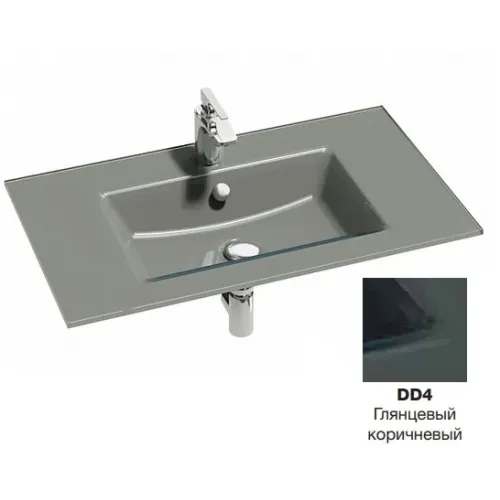 Мебельная раковина Vox 80,6х46,5 см, глянцевый коричневый, с 1 отверстием под смеситель EB2104-DD4 Jacob Delafon