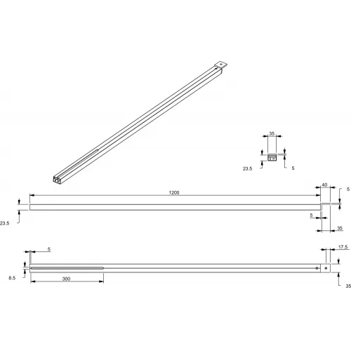 Штанга для душа Nouvelle Vague 120 см, чёрный цвет E94BW120-BLV Jacob Delafon