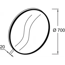 Зеркало 70х70 см, черный сатин EB1177-S14 Jacob Delafon