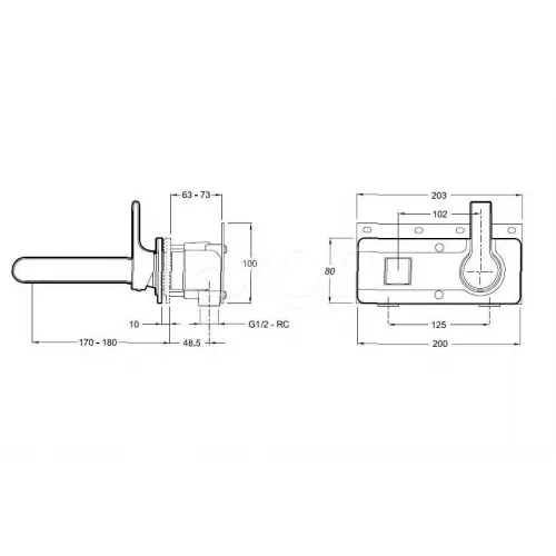 Встраиваемый в стену смеситель для раковины Singulier E10863-CP Jacob Delafon