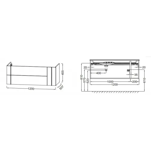 Модуль под раковину Nouvelle Vague 120х50,8х45,5 см, фактурный дуб EB3036-E73 Jacob Delafon