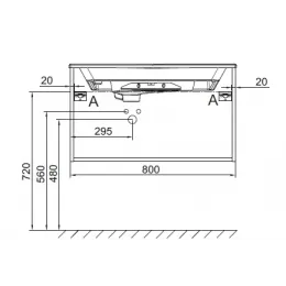 Модуль под раковину Odeon Rive Gauche 80х50,8х45,2 см, 1 ящик, алый глянцевый, золотая ручка EB2512-R8-G1J Jacob Delafon