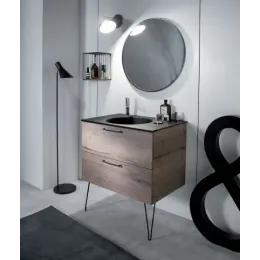 Модуль под раковину Odeon Rive Gauche 60х50,8х56,8 см, 2 ящика, белый, черные ручки EB2520-R9-N18 Jacob Delafon