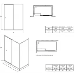 Душевая дверь Serenity 140х190 см, 6 мм E14C140-GA Jacob Delafon