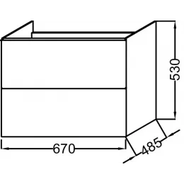 Модуль под раковину Odeon Up 67х48,5х53 см, 2 ящика, оливковый глянцевый EB890-G95 Jacob Delafon