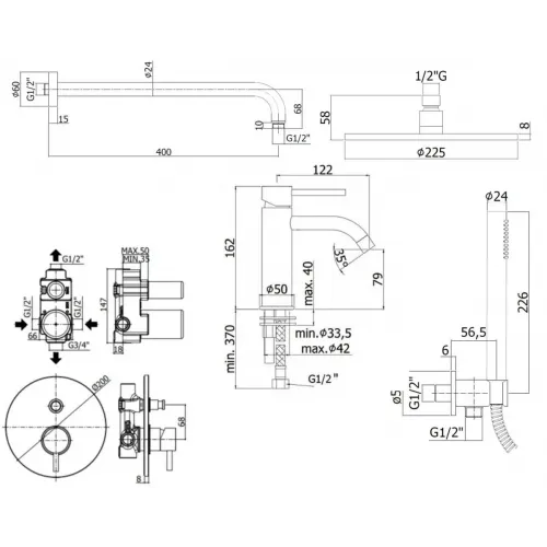 Комплект смесителей PAFFONI Light KITLIG015BO071